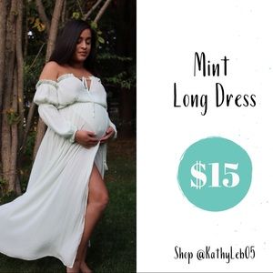 Long mint green dress